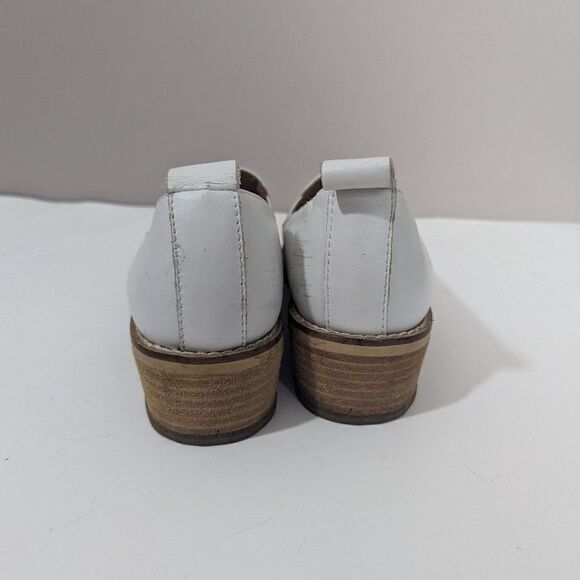 Shellys London White leather slip on loafers plain 7.5 - Picture 7 of 10